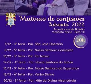 Mutirão de Confissões Advento 2022 – 14 de dezembro