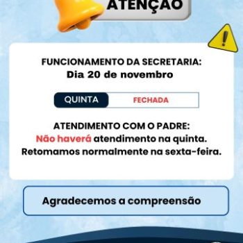 Funcionamento dia 20 de novembro