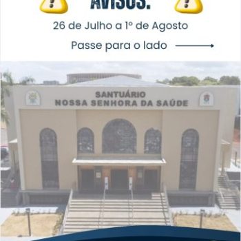 Avisos da Semana de 26/7 a 1°/8